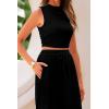 imagePRETTYGARDEN 2 Piece Sets for Women 2025 Summer Sleeveless Tank Ribbed Travel Beach Vacation Spring Lounge Wear OutfitsBlack