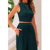 imagePRETTYGARDEN 2 Piece Sets for Women 2025 Summer Sleeveless Tank Ribbed Travel Beach Vacation Spring Lounge Wear OutfitsDark Green