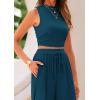 imagePRETTYGARDEN 2 Piece Sets for Women 2025 Summer Sleeveless Tank Ribbed Travel Beach Vacation Spring Lounge Wear OutfitsLake Blue