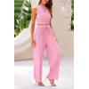 imagePRETTYGARDEN 2 Piece Sets for Women 2025 Summer Sleeveless Tank Ribbed Travel Beach Vacation Spring Lounge Wear OutfitsLight Pink