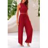 imagePRETTYGARDEN 2 Piece Sets for Women 2025 Summer Sleeveless Tank Ribbed Travel Beach Vacation Spring Lounge Wear OutfitsRed