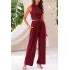imagePRETTYGARDEN 2 Piece Sets for Women 2025 Summer Sleeveless Tank Ribbed Travel Beach Vacation Spring Lounge Wear OutfitsWine Red