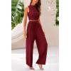 imagePRETTYGARDEN 2 Piece Sets for Women 2025 Summer Sleeveless Tank Ribbed Travel Beach Vacation Spring Lounge Wear OutfitsWine Red
