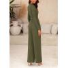 imagePRETTYGARDEN Jumpsuits For Women Dressy Fall Fashion Clothing 2025 Long Sleeve Mock Neck Date Night Rompers Business OutfitsArmy Green
