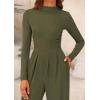 imagePRETTYGARDEN Jumpsuits For Women Dressy Fall Fashion Clothing 2025 Long Sleeve Mock Neck Date Night Rompers Business OutfitsArmy Green