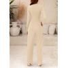 imagePRETTYGARDEN Jumpsuits For Women Dressy Fall Fashion Clothing 2025 Long Sleeve Mock Neck Date Night Rompers Business OutfitsBeige