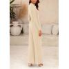 imagePRETTYGARDEN Jumpsuits For Women Dressy Fall Fashion Clothing 2025 Long Sleeve Mock Neck Date Night Rompers Business OutfitsBeige