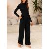 imagePRETTYGARDEN Jumpsuits For Women Dressy Fall Fashion Clothing 2025 Long Sleeve Mock Neck Date Night Rompers Business OutfitsBlack