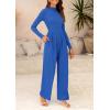 imagePRETTYGARDEN Jumpsuits For Women Dressy Fall Fashion Clothing 2025 Long Sleeve Mock Neck Date Night Rompers Business OutfitsBlue