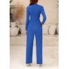 imagePRETTYGARDEN Jumpsuits For Women Dressy Fall Fashion Clothing 2025 Long Sleeve Mock Neck Date Night Rompers Business OutfitsBlue