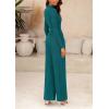 imagePRETTYGARDEN Jumpsuits For Women Dressy Fall Fashion Clothing 2025 Long Sleeve Mock Neck Date Night Rompers Business OutfitsBlue Green