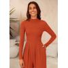 imagePRETTYGARDEN Jumpsuits For Women Dressy Fall Fashion Clothing 2025 Long Sleeve Mock Neck Date Night Rompers Business OutfitsBrick Red