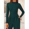 imagePRETTYGARDEN Jumpsuits For Women Dressy Fall Fashion Clothing 2025 Long Sleeve Mock Neck Date Night Rompers Business OutfitsDark Green