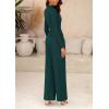 imagePRETTYGARDEN Jumpsuits For Women Dressy Fall Fashion Clothing 2025 Long Sleeve Mock Neck Date Night Rompers Business OutfitsDark Green