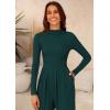 imagePRETTYGARDEN Jumpsuits For Women Dressy Fall Fashion Clothing 2025 Long Sleeve Mock Neck Date Night Rompers Business OutfitsDark Green