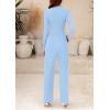 imagePRETTYGARDEN Jumpsuits For Women Dressy Fall Fashion Clothing 2025 Long Sleeve Mock Neck Date Night Rompers Business OutfitsLight Blue