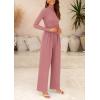 imagePRETTYGARDEN Jumpsuits For Women Dressy Fall Fashion Clothing 2025 Long Sleeve Mock Neck Date Night Rompers Business OutfitsPink