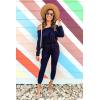 imagePRETTYGARDEN Jumpsuits for Women Dressy 2025 Fall Long Sleeve Off Shoulder Elastic Waist Rompers One Piece Travel OutfitsNavy