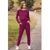 imagePRETTYGARDEN Jumpsuits for Women Dressy 2025 Fall Long Sleeve Off Shoulder Elastic Waist Rompers One Piece Travel OutfitsPurple