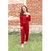 imagePRETTYGARDEN Jumpsuits for Women Dressy 2025 Fall Long Sleeve Off Shoulder Elastic Waist Rompers One Piece Travel OutfitsRed