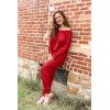 imagePRETTYGARDEN Jumpsuits for Women Dressy 2025 Fall Long Sleeve Off Shoulder Elastic Waist Rompers One Piece Travel OutfitsRed