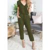 imagePRETTYGARDEN Jumpsuits for Women Dressy 2025 Summer Casual Short Sleeve Romper Spring Airport Beach Vacation Travel OutfitsArmy Green
