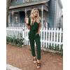 imagePRETTYGARDEN Jumpsuits for Women Dressy 2025 Summer Casual Short Sleeve Romper Spring Airport Beach Vacation Travel OutfitsDark Green