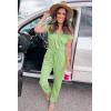 imagePRETTYGARDEN Jumpsuits for Women Dressy 2025 Summer Casual Short Sleeve Romper Spring Airport Beach Vacation Travel OutfitsLight Green