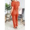 imagePRETTYGARDEN Jumpsuits for Women Dressy 2025 Summer Casual Short Sleeve Romper Spring Airport Beach Vacation Travel OutfitsOrange Red