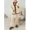 imagePRETTYGARDEN Lounge Sets for Women Fall 2025 Loungewear 2 Piece Outfits Cardigan Sweaters Track Suit Matching Winter ClothingBeige