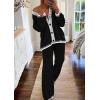 imagePRETTYGARDEN Lounge Sets for Women Fall 2025 Loungewear 2 Piece Outfits Cardigan Sweaters Track Suit Matching Winter ClothingBlack