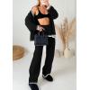 imagePRETTYGARDEN Lounge Sets for Women Fall 2025 Loungewear 2 Piece Outfits Cardigan Sweaters Track Suit Matching Winter ClothingBlack