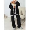 imagePRETTYGARDEN Lounge Sets for Women Fall 2025 Loungewear 2 Piece Outfits Cardigan Sweaters Track Suit Matching Winter ClothingBlack