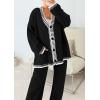 imagePRETTYGARDEN Lounge Sets for Women Fall 2025 Loungewear 2 Piece Outfits Cardigan Sweaters Track Suit Matching Winter ClothingBlack
