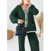 imagePRETTYGARDEN Lounge Sets for Women Fall 2025 Loungewear 2 Piece Outfits Cardigan Sweaters Track Suit Matching Winter ClothingDark Green