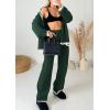 imagePRETTYGARDEN Lounge Sets for Women Fall 2025 Loungewear 2 Piece Outfits Cardigan Sweaters Track Suit Matching Winter ClothingDark Green