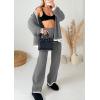 imagePRETTYGARDEN Lounge Sets for Women Fall 2025 Loungewear 2 Piece Outfits Cardigan Sweaters Track Suit Matching Winter ClothingGrey