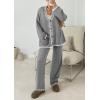 imagePRETTYGARDEN Lounge Sets for Women Fall 2025 Loungewear 2 Piece Outfits Cardigan Sweaters Track Suit Matching Winter ClothingGrey
