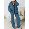 imagePRETTYGARDEN Lounge Sets for Women Fall 2025 Loungewear 2 Piece Outfits Cardigan Sweaters Track Suit Matching Winter ClothingGrey Blue