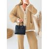 imagePRETTYGARDEN Lounge Sets for Women Fall 2025 Loungewear 2 Piece Outfits Cardigan Sweaters Track Suit Matching Winter ClothingKhaki