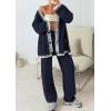 imagePRETTYGARDEN Lounge Sets for Women Fall 2025 Loungewear 2 Piece Outfits Cardigan Sweaters Track Suit Matching Winter ClothingNavy