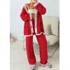 imagePRETTYGARDEN Lounge Sets for Women Fall 2025 Loungewear 2 Piece Outfits Cardigan Sweaters Track Suit Matching Winter ClothingRed