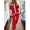 imagePRETTYGARDEN Lounge Sets for Women Fall 2025 Loungewear 2 Piece Outfits Cardigan Sweaters Track Suit Matching Winter ClothingRed
