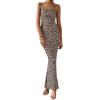 imagePRETTYGARDEN Maxi Dresses for Women 2025 Summer Halter Leopard Print Backless Sexy Bodycon Cocktail Beach Long DressBlack Leopard