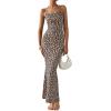 imagePRETTYGARDEN Maxi Dresses for Women 2025 Summer Halter Leopard Print Backless Sexy Bodycon Cocktail Beach Long DressBlack Leopard