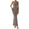 imagePRETTYGARDEN Maxi Dresses for Women 2025 Summer Halter Leopard Print Backless Sexy Bodycon Cocktail Beach Long DressBlack Leopard