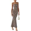 imagePRETTYGARDEN Maxi Dresses for Women 2025 Summer Halter Leopard Print Backless Sexy Bodycon Cocktail Beach Long DressBlack Leopard