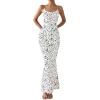 imagePRETTYGARDEN Maxi Dresses for Women 2025 Summer Halter Leopard Print Backless Sexy Bodycon Cocktail Beach Long DressDot White Black