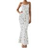 imagePRETTYGARDEN Maxi Dresses for Women 2025 Summer Halter Leopard Print Backless Sexy Bodycon Cocktail Beach Long DressDot White Black
