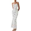 imagePRETTYGARDEN Maxi Dresses for Women 2025 Summer Halter Leopard Print Backless Sexy Bodycon Cocktail Beach Long DressDot White Black